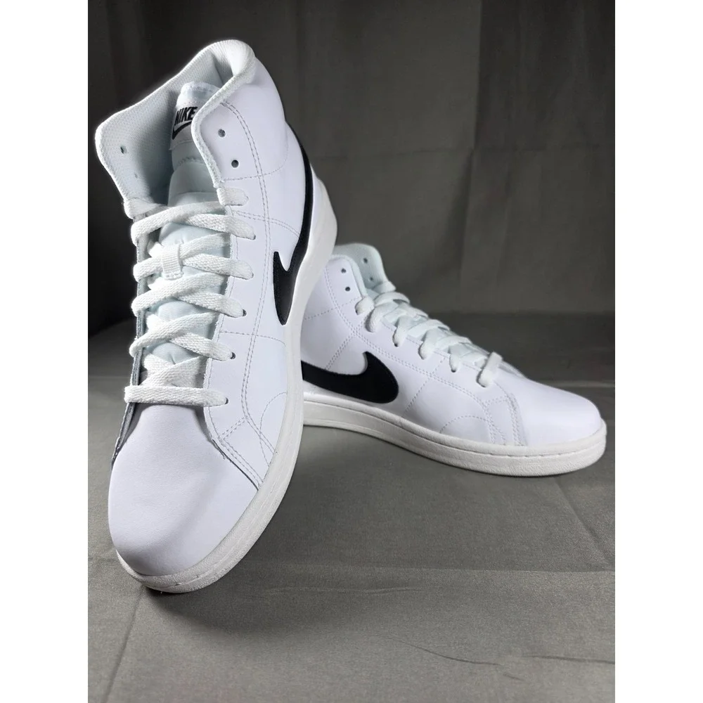 MENS Nike COURT ROYALE 2 MID Basketball Sneakers White Black Onyx Size‎ 10